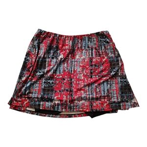 Skirt Sports Vibrant Red and Black Running Skirt